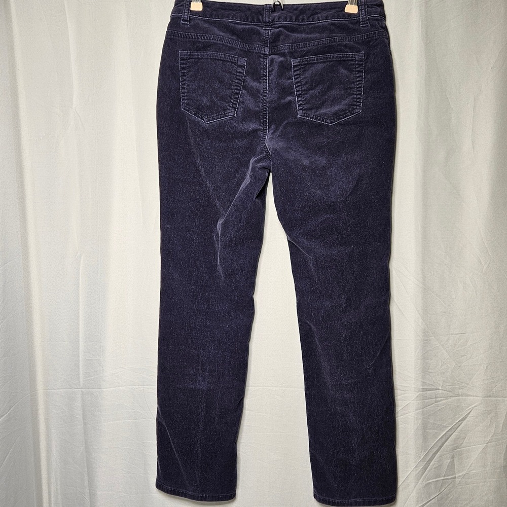 Charter Club Corduroy Pants Women 6P Navy Blue Straight Leg Stretch Petite